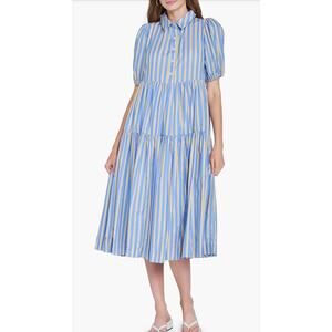 En Saison women’s Stripe Cotton Midi Shirtdress size Small